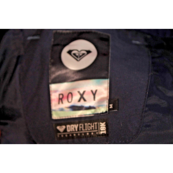 Roxy Pants Dry Flight 10K Snowboard Ski Womens size M Blue Insulated Lining Logo - Picture 8 of 10